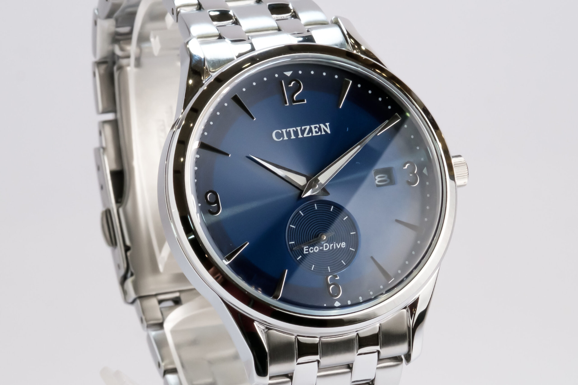 Orologio Citizen Eco-Drive con quadrante blu e bracciale in acciaio